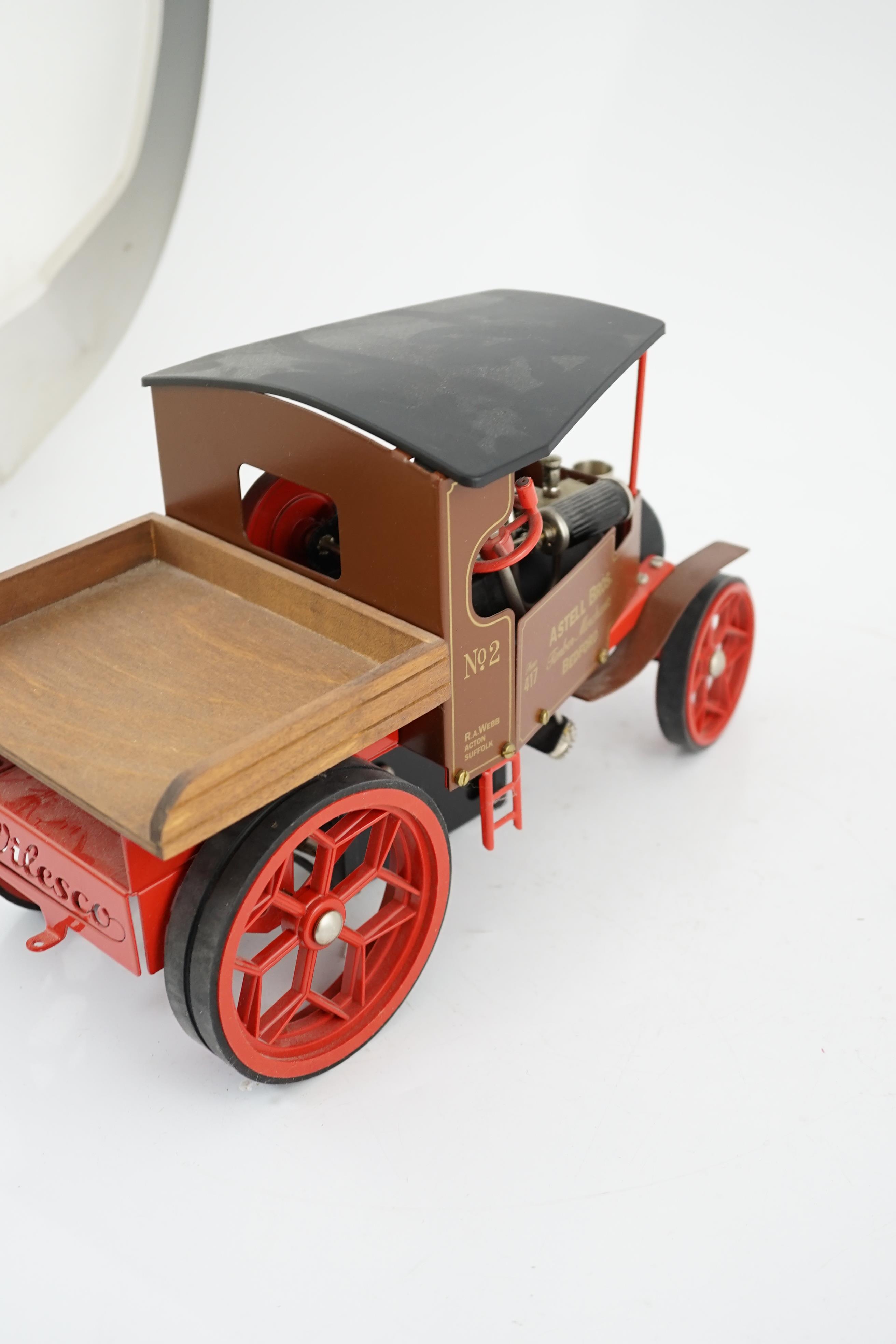 A boxed Wilesco live steam Foden steam lorry (D310), a single cylinder, pellet fired steam engine with horizontal boiler, 32cm long